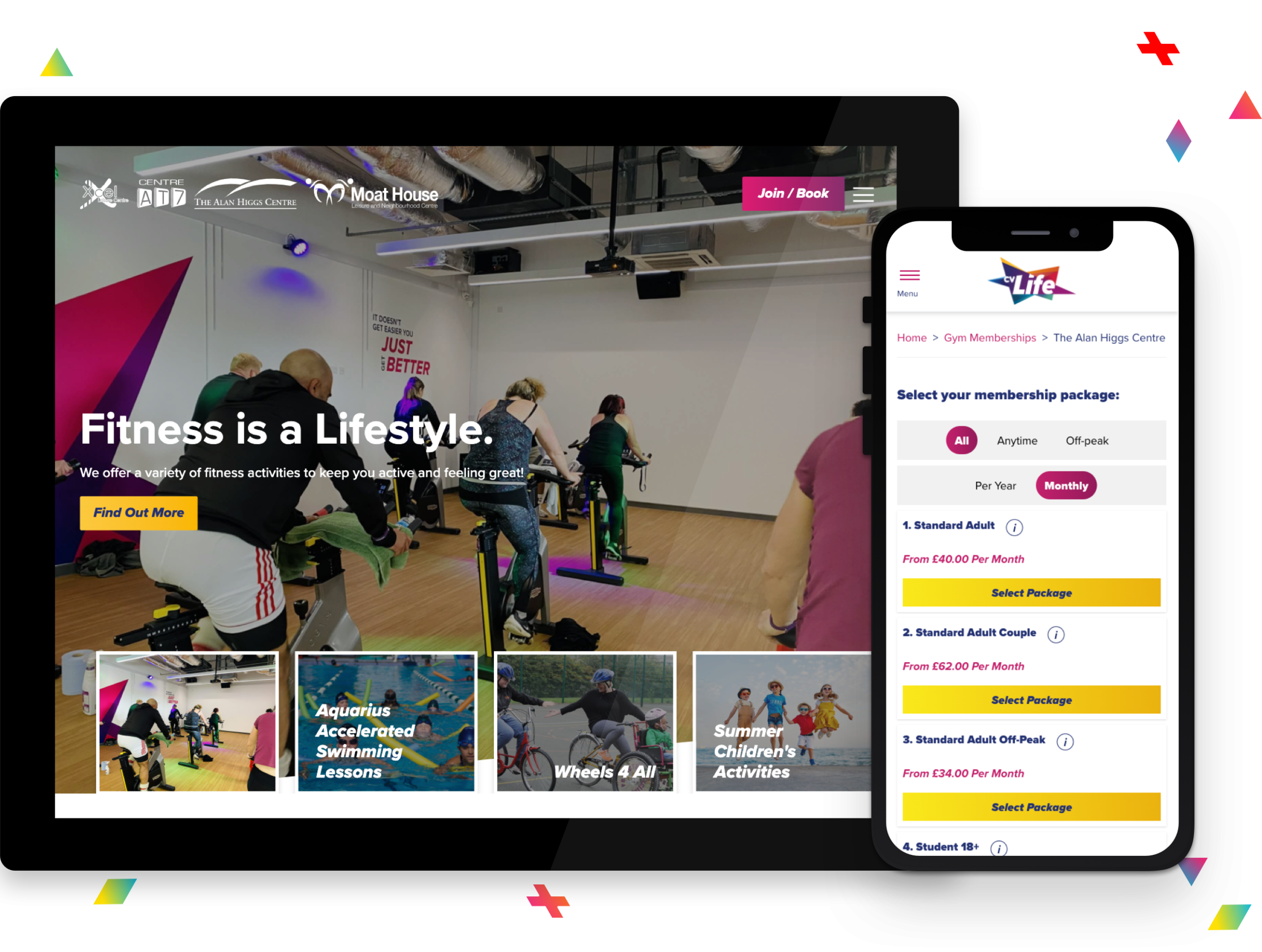 CV life website and booking system