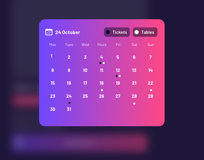 club global calendar screenshot