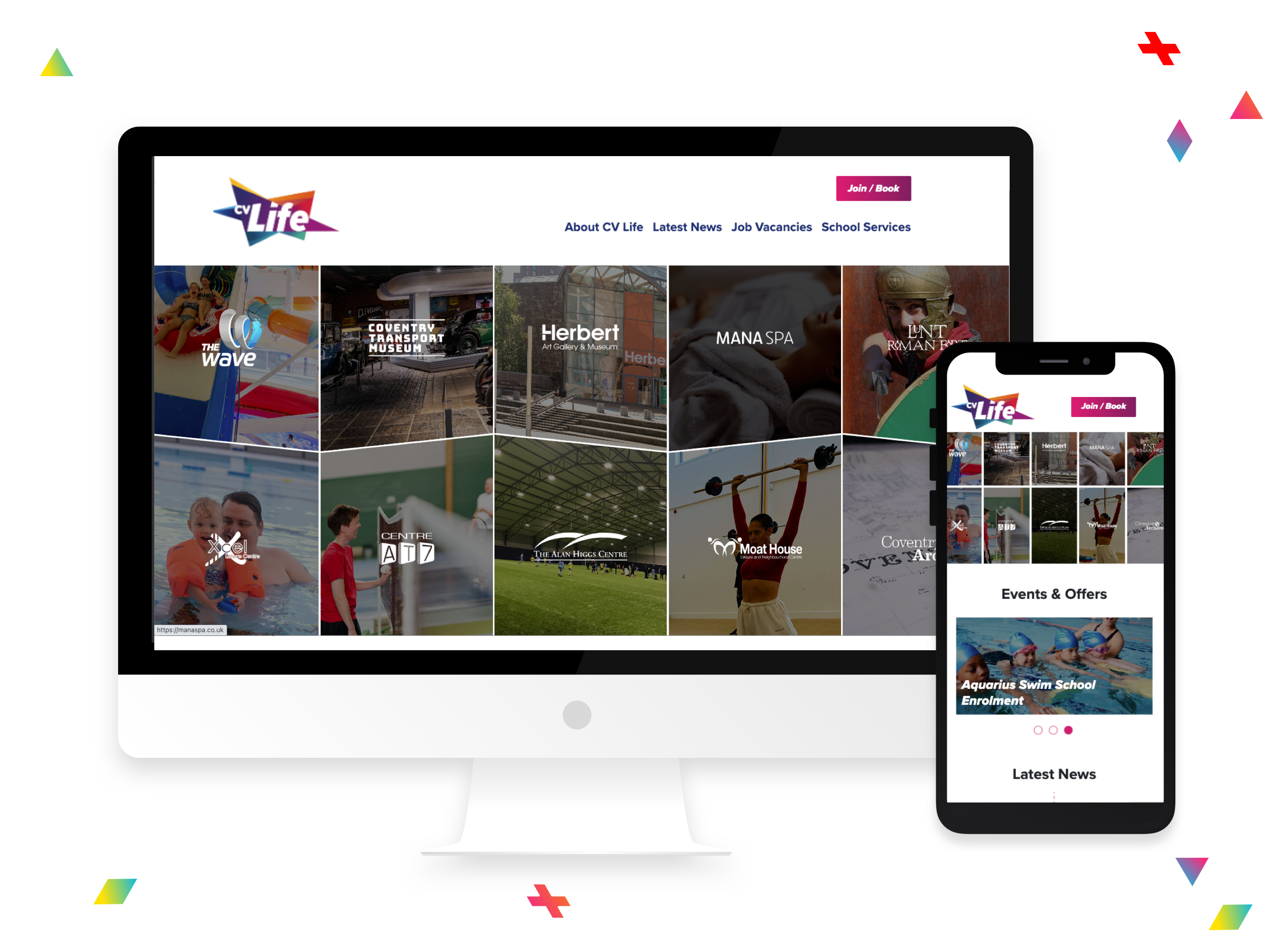 CV life desktop and mobile view