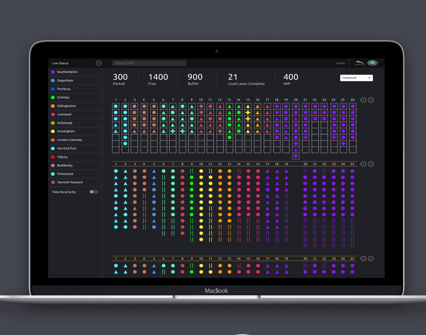 JLR App backend system graphic