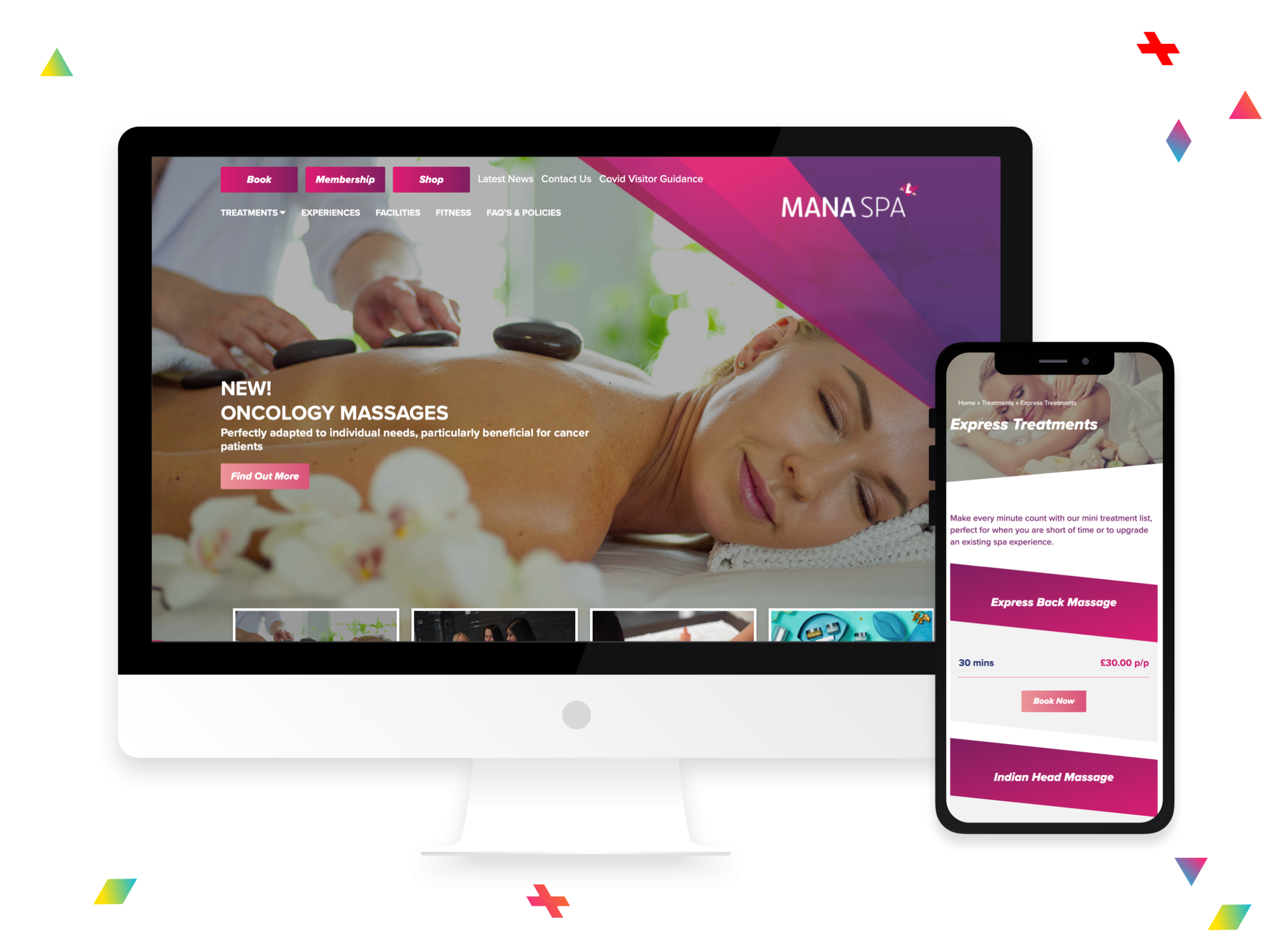 mana spa desktop view