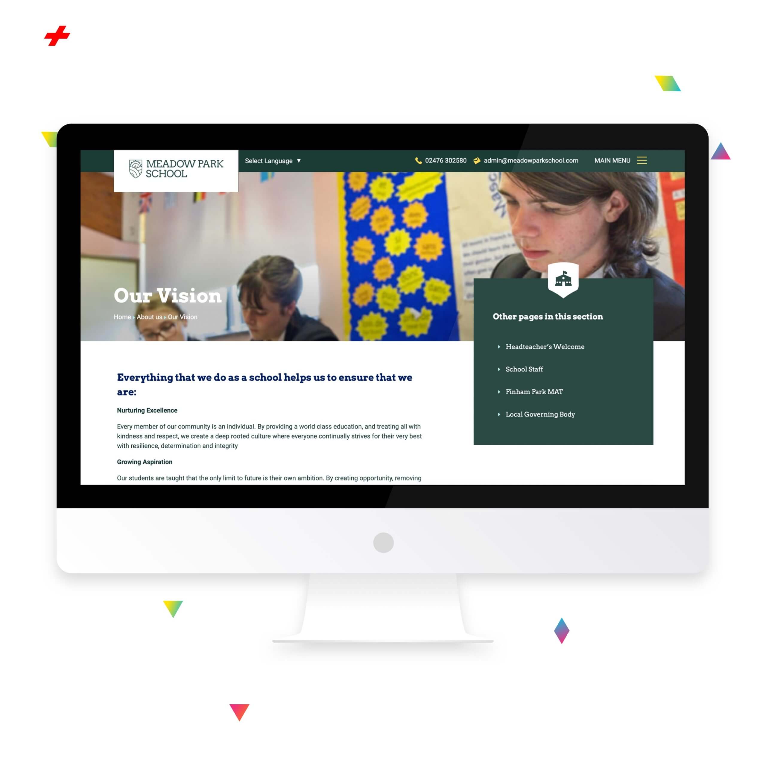 Meadow Park school website