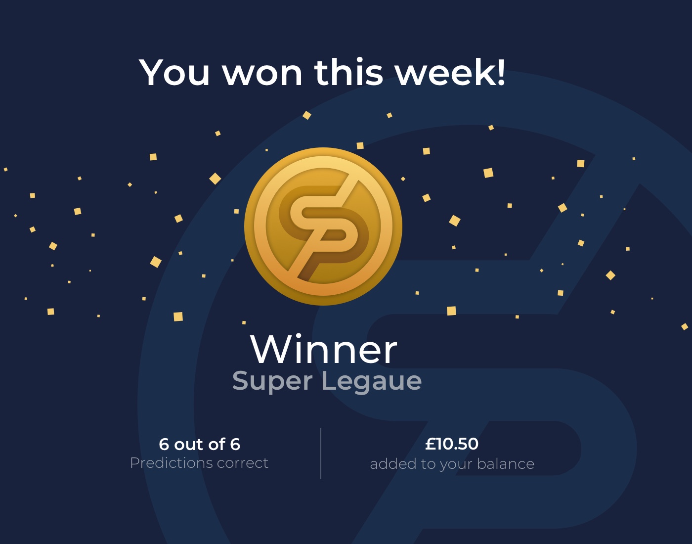 Soccorpots winner screen