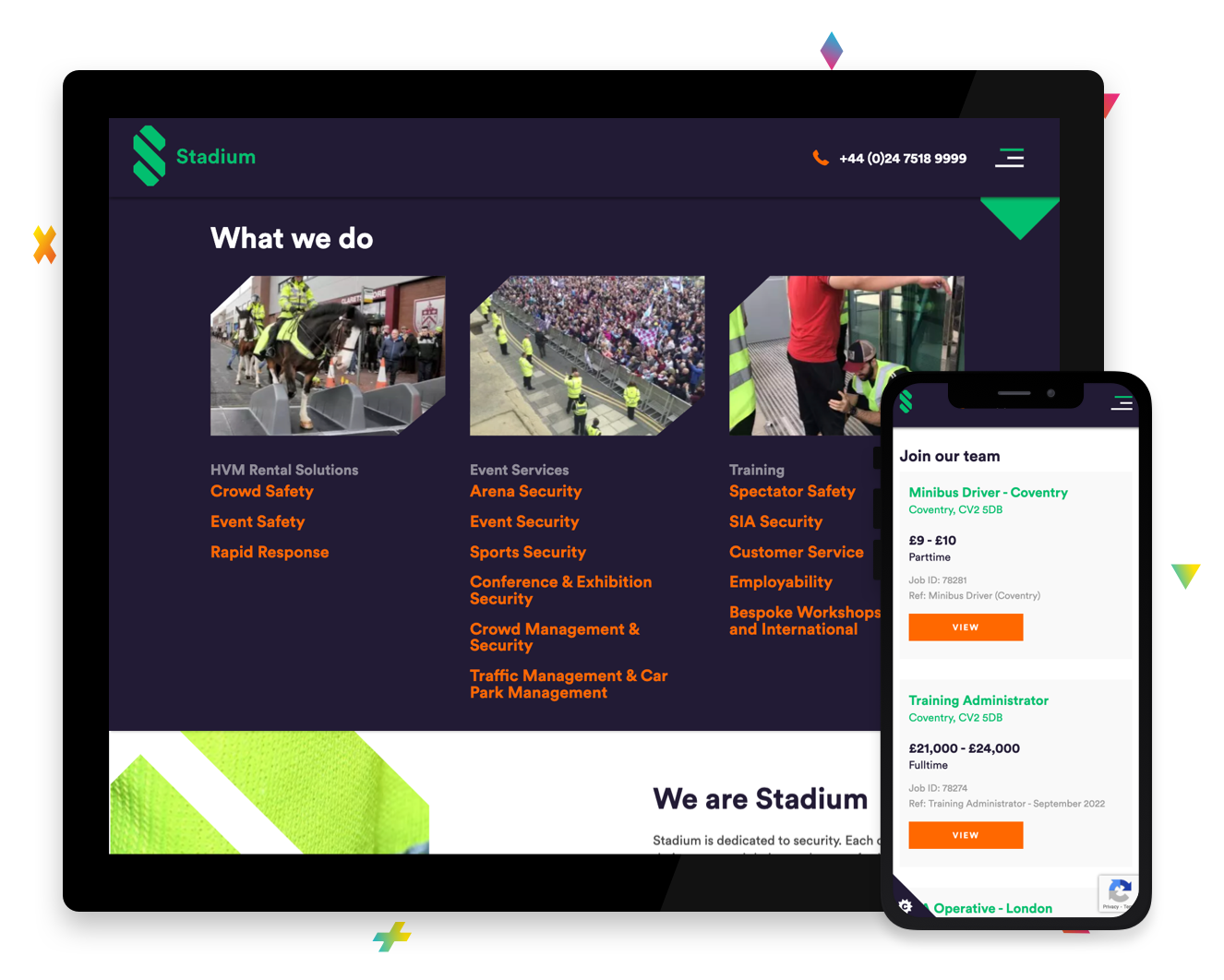 stadium desktop and mobile view