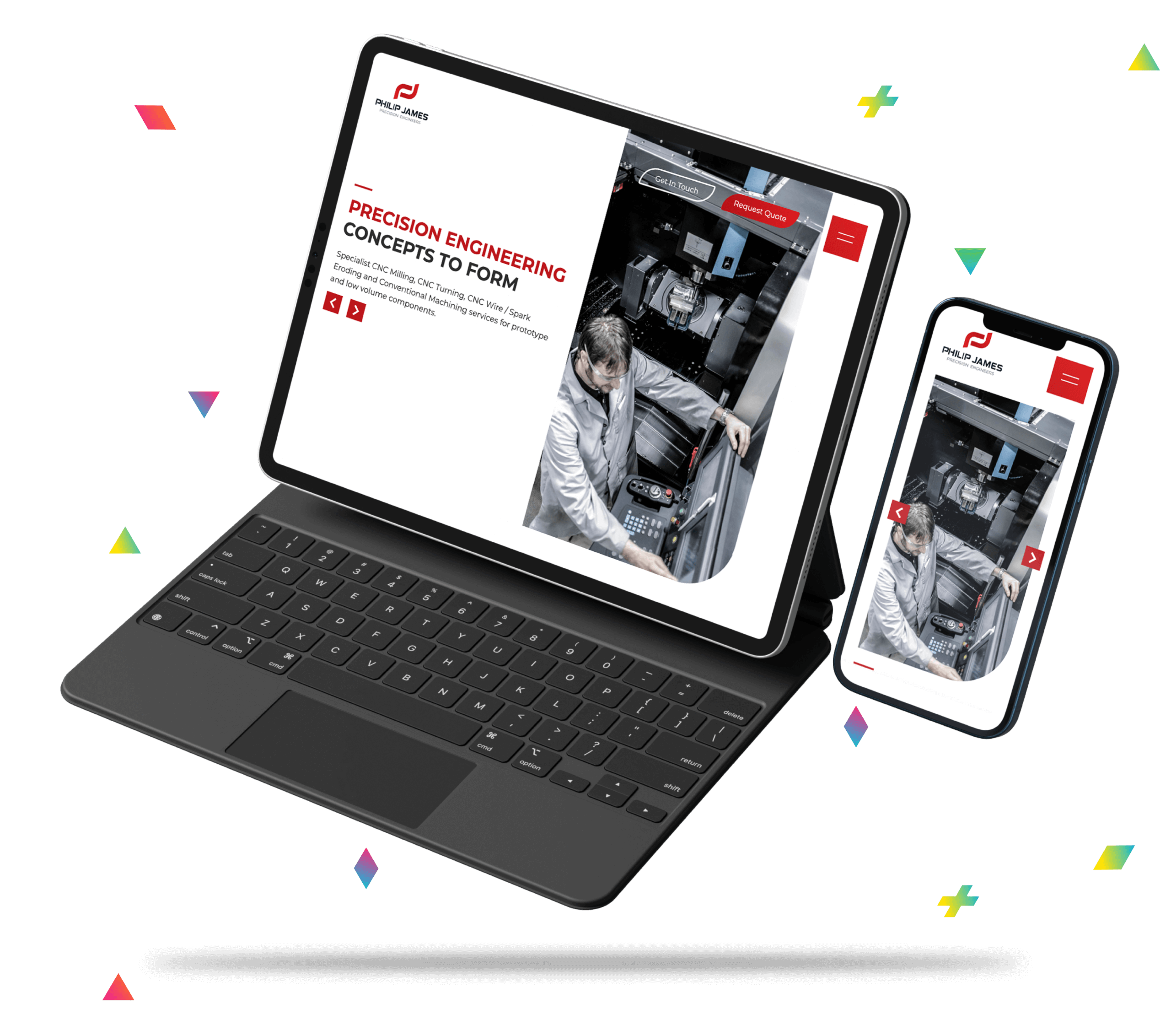 Philip James website responsive design