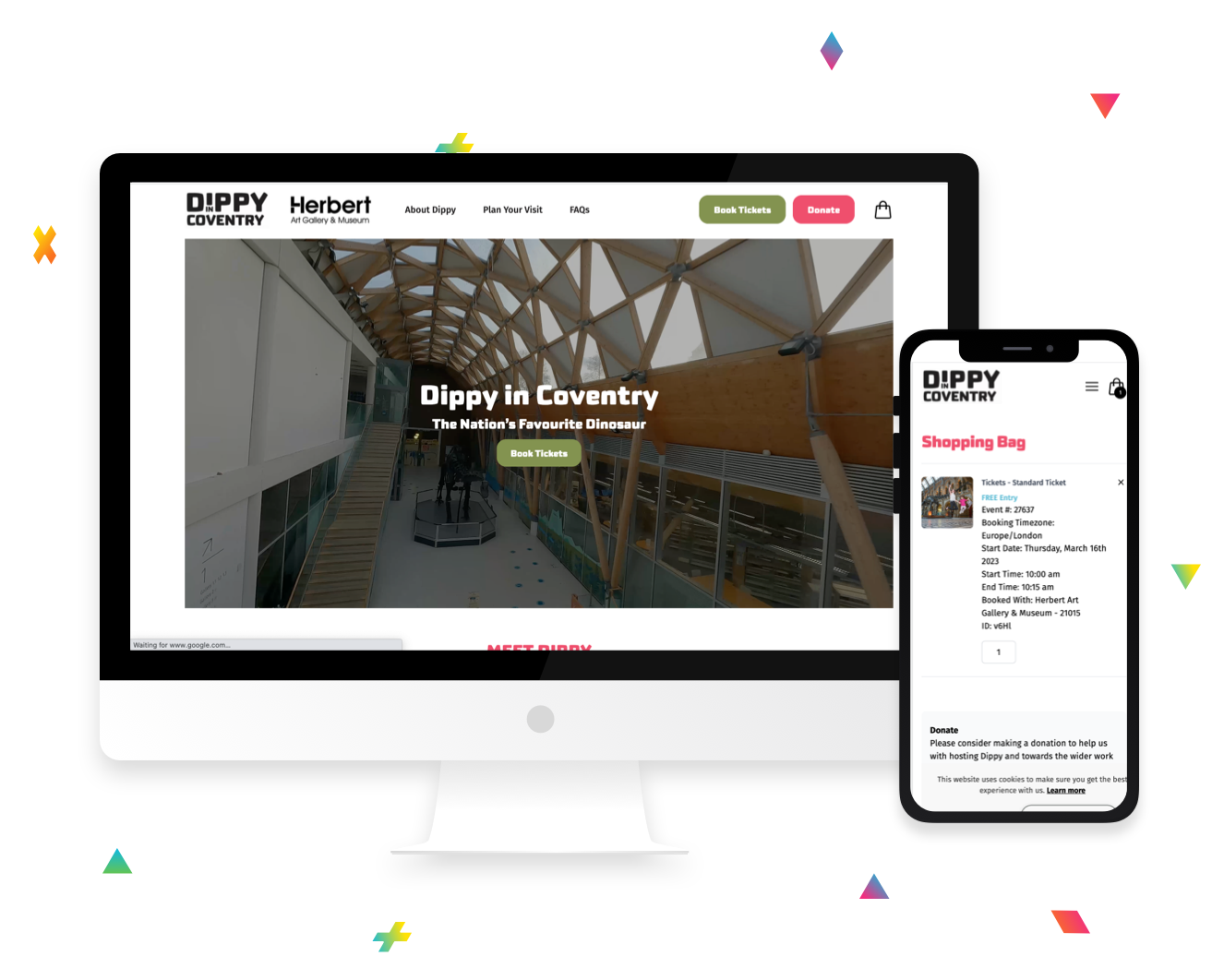 Dippy In Coventry Website desktop view